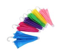Vaguelly 6pcs Miniature Toy Umbrella Set for Dolls Featuring Plastic and Cloth Material, Versatile Decoration for Home Decor and Game Scenes, Colourful and Cute Mini Umbrella Accessories