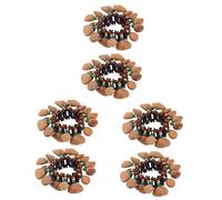 Vaguelly 6pcs Nut Shell Handbell African Tribal Style Bangle Percussion Instrument for Dance Creative Djembe Musical Instrument Unique Handbells for Bracelet