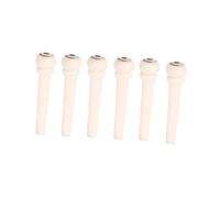Vaguelly 6pcs Ox Bone String Nails for Acoustic Guitar Bridge Pins Brass Circle and Shell Dot Design of Guitar End Pin