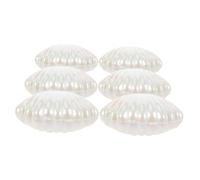 Vaguelly 6Pcs Pearl White Mermaid Candy Boxes, Small Plastic Seashell Storage Trays for Wedding Party Favors, Jewelry Holder and Halloween Treat Containers