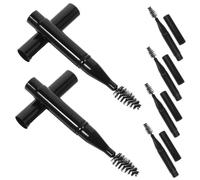 Vaguelly 6pcs Portable Eyebrow Brushes with Soft Bristles for Precise Shaping and Eyelash Grooming Compact Travel Makeup Brush with Sleek Black Design Lightweight and Comfortable Handle