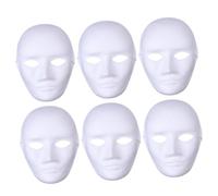 Vaguelly 6Pcs Pulp Blank Masks for DIY Hand Painting Unpainted Art Masks for Parties Fashion Shows and for Custom Designs and Unique Crafts