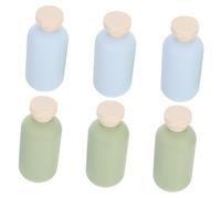 Vaguelly 6PCS Refillable Avocado Green and Blue Travel Shampoo Bottles Empty Plastic Squeeze Containers with Flip Top Caps Anti-slip Portable Dispensers for Lotion Conditioner Body Wash