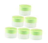 Vaguelly 6pcs Refillable Face Cream Box with Magnetic Spoon Durable Plastic Travel Containers Replaceable Inner Liner Matte Round Design for Cosmetic Lotion Eye Shadow Lip Balm Storage