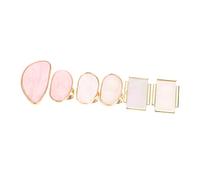 Vaguelly 6pcs Resin Nail Art Mixing Pallet Fan-shaped Trays for Manicure Makeup and Diy Nail Art