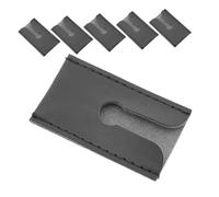 Vaguelly 6pcs Safety Head Protecting Cover Pu Leather Sheath Double Edge Safety Case Accessories for Travel Shaving Grooming