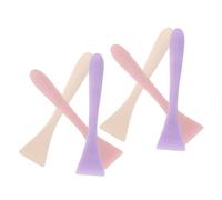 Vaguelly 6PCS Silicone Facial Mask Brush Applicators Thin Soft Precision Edge for Clay Gel Mud Masks Skincare Creams Colorful in Purple White Pink for Accurate Even Application
