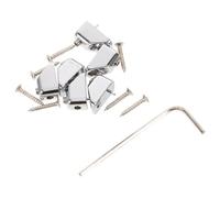 Vaguelly 6pcs Silver Headless Guitar String Lock Nut Zinc Alloy Retainer for Electric Guitar Bridge Parts Repair and Maintenance, Compatible with Electric Bass Neck, Studio Recording