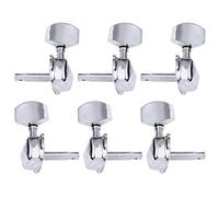 Vaguelly 6pcs Vintage Style Guitar Machine Silver Tuning Pegs for Folk Guitar Body Semi-closed Design Essential Replacement Tuning Keys for Improved Sound