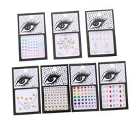 Vaguelly 7 Sets Reusable Acrylic Face Jewels Stickers for Festivals Cosplay Party Body Rhinestones Self-adhesive Face Gems for Eye and Body Decoration