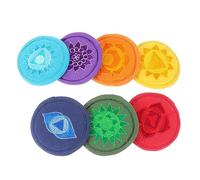 Vaguelly 7pcs Hand-made Nepal Singing Bowl Cloth Mats 10cm Buddhist Sound Bowl Cushions for Meditation Yoga Healing Accessories