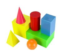 Vaguelly 7Pcs Large Geometric Building Block Educational Teaching Model for Early Learning Shapes Volume Exploration Stem