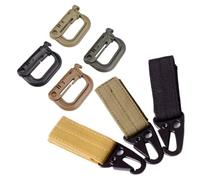 Vaguelly 7pcs Nylon and Iron Belt Carabiner Key Chain Set with Mountain Climbing Hook and Nylon Ribbon Hanging Buckle for Outdoor Climbing and System Expansion Equipment