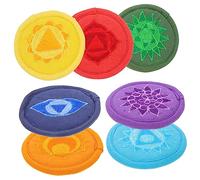 Vaguelly 7pcs Tibetan Singing Bowl Cushions Handcrafted Buddhist Sound Bowl Mats for Meditation Yoga Healing Beautiful Decorative Accessories Colors
