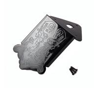 Vaguelly 8-String Mandolin Pulling Board with Decorative Flower Design Chrome Triangle Tailpiece for Easy String Changes Black Cover