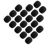 Vaguelly 80pcs Black Foam Mic Cover 20x15x5mm for Headset Lavalier Microphone Windscreen Noise Reduction Sleeve with 8mm Central Hole Suitable for Microphone Protection and Speech Recording