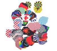 Vaguelly 80Pcs Pet Replaceable Dart Flights Lightweight Plastic Wings with National Flag Patterns Portable Game Tails for Soft Tip Darts