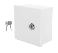 Vaguelly 86 Type Metal Light Switch Guard Cover with Lock, Waterproof Electrical Outlet Protector Box for Outdoor Use, Proof Socket Safety Lock, White Iron 65Mm High