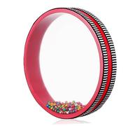 Vaguelly 8inch Ocean Drum Percussion Drums Musical Instruments with Wood Frame Metal Beads Long Lifespan Educational Meaning Portable Gift for Family and Music Lovers