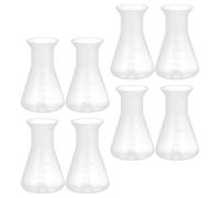 Vaguelly 8pcs 50ml Graduated Erlenmeyer Flasks Conical Plastic Laboratory Flasks with Narrow Mouth for Laboratory Use and Science Experiments