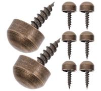 Vaguelly 8pcs 9mm Brass Decorative Mirror Caps with Self-tapping Screws, Copper-colored Mirror Cover Fasteners for Glass Mounting and Wall Fixing
