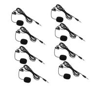 Vaguelly 8pcs Black Clip-on Lavalier Microphones for Phone and Desktop Computer, Portable Pvc Material with Adjustable Microphone Volume, for Recording and Video Chat