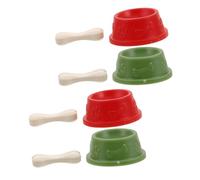 Vaguelly 8pcs Boy Girl Dollhouse Pet Accessory Mini Small Dog Bowl Bones Realistic Design for Pretend Play for Small Dogs and Cats Engaging Imaginative Fun