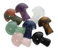 Vaguelly 8pcs Crystal Mushroom Decor Miniature Flowerpot Ornaments Natural Healing Gemstones for DIY Crafts Small Crystal Mushrooms Set for Home and Fish Tank Decoration