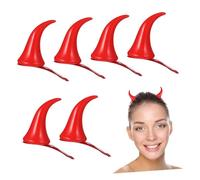 Vaguelly 8pcs Halloween Red Ox Horn Hairpins for Boys Hair Clips with Strong Grip Costume Party Accessories