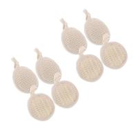 Vaguelly 8pcs Natural Loofah Back Scrubber for Shower with Hanging Design and Easy Storage, Exfoliating Body Scrubber Pads Made of Jute and Cotton Linen for Bathing and Home Spa Use