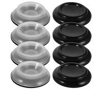 Vaguelly 8pcs Piano Caster Cups: Caster for Grand Piano Floor Protectors for Hardwood Floor Non-Slip Anti-Noise Pad (Black and Transparent)