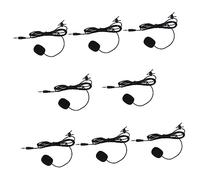Vaguelly 8pcs Professional Clip-on Lavalier Microphones, Black Pvc Phone Microphones, Small Simple Phone Mic Set for Teaching, Speaking, Tour Guide and Interview Use