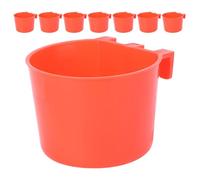 Vaguelly 8pcs Red Plastic Parrot Feeding Bowls Multi-function Bird Food Containers Installable on Bird Cage for Indoor Feeder Accessories