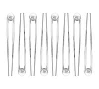 Vaguelly 8PCS Silver Metal U-Shaped Hair Sticks for Women Classic Long Bun Hair Fork Pins Chignon Updo Accessories for Everyday Styling