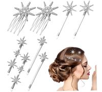 Vaguelly 8pcs Star Hair Pins Decorative Rhinestone Bobby Pins for Women Hair Styling Clips