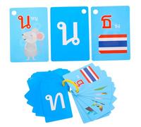 Vaguelly 90pcs Portable Thai Language Flash Cards Boys and Girls Learning Cards Vocabulary Flashcards Preschool Toys