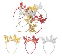 Vaguelly 9pcs Happy New Year Headband: Boppers Headpiece For New Year Party Supplies - 2026 Headwear For Festive Celebrations And Gatherings Gold Red Silver
