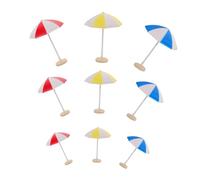 Vaguelly 9pcs Miniature Beach Umbrella with Small Medium Large Colorful Dollhouse Parasol for Fairy Gardens Miniature Garden Figurines Tabletop Beach Scene Decoration