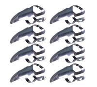 Vaguelly 9pcs Stainless Steel Forefinger Single Picks with Adjustable Ergonomic Design for Guitar and Bass, Suitable for Music Playing and Learning, Silver Finger Picks for Banjo and Bass