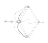 Vaguelly Adjustable Bridal Headpiece with Crystal Rhinestone Forehead Chain Ultralight Tassel Hair Accessory for Weddings Bridesmaids and Formal Events Elegant Flower Crown Jewelry