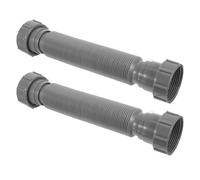 Vaguelly Adjustable Expandable Sink Drain Hose 2pcs Flexible Plastic Waste Pipe 10.24-25.59 Inch for Kitchen and Bathroom Drainage