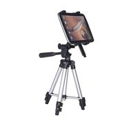 Vaguelly Adjustable Tripod Tablet Stand Holder for 7 to 14 Inch Tablets 180 Degree Rotating Mount Suitable for iPad Pro/Air Portable Design for Home and Travel Use (Silver)