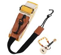 Vaguelly Adjustable Ukulele Strap No Drill Design with Double J Hook Clip Comfortable Shoulder Belt for All Ukulele Sizes Yellow Plaid