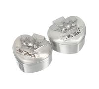 Vaguelly Alloy Baby Tooth Box Baby Teeth Holder for Children Lovely Round Keepsake Storage Zinc Alloy Material and High Permeability Flannelette and Storing Umbilical Cord