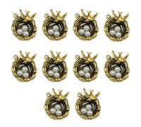 Vaguelly Alloy Bird's Nest Pendant Charms Fine Workmanship with Unique Shape Design 10pcs Golden Colour, Simple and Stylish Accessories for DIY Jewelry Making for Bracelet and Necklace