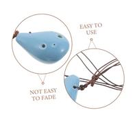 Vaguelly Alto Ceramic Ocarina for Beginners and Adults Blue Traditional Round Wind Instrument Precision Tuned Woodwind for Music Learning and Educational Practice