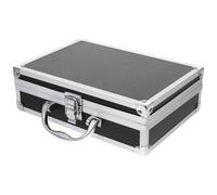 Vaguelly Aluminum Hard Case Briefcase: Lockable Carrying Case Metal Suitcase Key Lock Clipboard Storage Tool Box Organizer for Men Electronics, Tools, Valuables 24x17x8cm