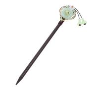Vaguelly Ancient Style Flower Hair Fork Wooden Hair Stick for Accessories Elegant Headdress for Festivals Weddings and Daily Wear Retro Jade and Glaze Design Random Style