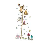 Vaguelly Animal Wall Sticker Zoo Growth Chart Height Measurement Wall Decal PVC Environmental Protection Material Removable