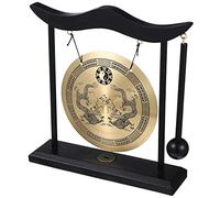 Vaguelly Antique Gong Ornament Chinese Decorative Gong Mallet Handicraft Decoration